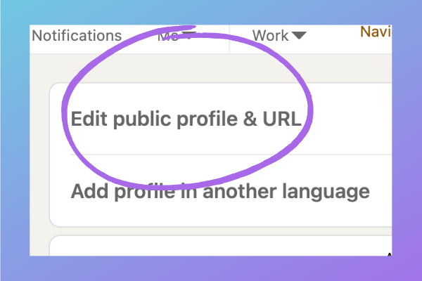 Edit your linkedIn public profile url